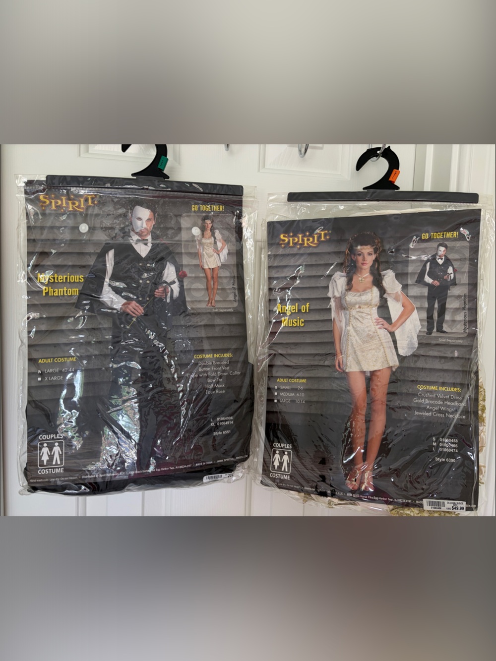 COUPLE’S Costumes! Phantom of Opera (only cape and bow tie!) and Angel of Music